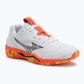 Încălțăminte de handbal Mizuno Wave Stealth 6 white/fiery coral 2/citrus