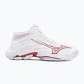 Încălțăminte de volei pentru femei Mizuno Wave Lightning Elite Mid white/rose elegance/lava falls 2