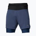 Pantaloni scurți de alergare pentru bărbați Mizuno Trail Multipocket 2in1 estate blue