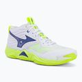 Încălțăminte de volei Mizuno Wave Momentum Elite Mid white/lightning yellow/dazzling blue