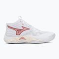 Încălțăminte de volei pentru femei Mizuno Wave Momentum Elite Mid white/rose elegance/lava falls 2