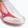 Încălțăminte de fotbal Mizuno Alpha III Japan AG white/fuchsia purple 7