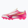 Încălțăminte de fotbal pentru copii Mizuno Alfa III Select Jr FG white/fuchsia purple