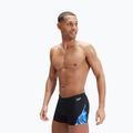Boxeri de înot bărbați Speedo Allover Digi V-Cut negru/albastru 8