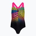 Costum de baie dintr-o bucată pentru copii Speedo Digital Placement Splashback black/lemon driz/flare pink/true cobalt