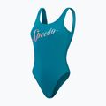 Costum de baie dintr-o bucată pentru femei Speedo Logo Deep U-Back peacock/pumpkin spice/marine blue 2