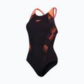 Costum de baie dintr-un element Speedo Placement Laneback black/siren red/plum dandy