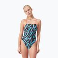 Costum de baie dintr-un element Speedo Allover Digital Lattice Tie-Back black/picton blue/siren red 3