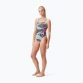Costum de baie dintr-un element Speedo Allover Digital Tie Back black/matcha green/siren red 4