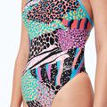 Costum de baie dintr-un element Speedo Allover Digital Tie Back black/matcha green/siren red 7