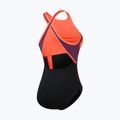 Costum de baie dintr-un element Speedo High Neck Splice Cross Back black/plum dandy/siren red 2