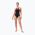 Costum de baie dintr-un element Speedo High Neck Splice Cross Back black/plum dandy/siren red 6