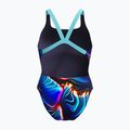 Costum de baie întreg pentru femei Speedo Allover Digital Leaderback lava blur/speedo black 2