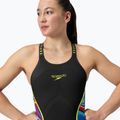 Costum de start pentru femei Speedo Fastskin LZR Pure Intent 2.0 Closedback Kneeskin black / molten blur / hyper yellow / mainline 6