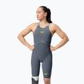 Costum de start pentru femei Speedo Fastskin LZR Pure Valor 2.0 Closedback Kneeskin grey lead / acadia blue / mainline