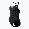 Costum de baie întreg pentru copii Speedo Allover Pwerbackback black/alfalfa green 3