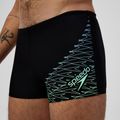 Boxeri de înot pentru bărbați Speedo Medley Logo Aquashort negru/verde alfalfa 5