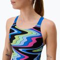 Costum de baie întreg pentru femei Speedo FL Printed Leaderback ripple melody/lagoon blue 4