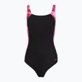 Costum de baie întreg pentru femei Speedo Shaping LunaLustre Printed anthracite/ruby