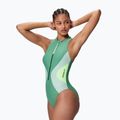 Costum de înot întreg pentru femei Speedo Ocean Flex Zip fortune green/pale clover 3