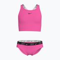 Costum de baie din două piese pentru copii Nike Logo Tape Crossback Midkini hyper pink