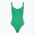 Costum de înot dintr-o piesă pentru femei Nike Essential V-Neck stadium green