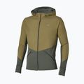 Geacă de alergare pentru bărbați Mizuno Active Warmalite Hybrid Full Zip Hooded Long Sleeve Top forest night