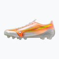 Încălțăminte de fotbal Mizuno Alpha III Japan FG white/lava orange/evening primrose
