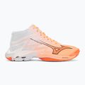 Încălțăminte de volei Mizuno Wave Lightning Elite Mid Flamingo Coral/Lava Orange/White 2