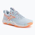Încălțăminte de volei pentru femei Mizuno Wave Momentum Elite blue finch/white/lava orange