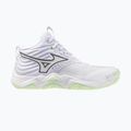 Încălțăminte de volei pentru femei Mizuno Wave Momentum Elite Mid white/balsam green/ambrosia