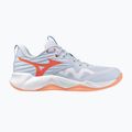 Încălțăminte de volei pentru femei Mizuno Wave Momentum Pro blue finch/lava orange/flamingo coral