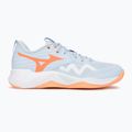 Încălțăminte de volei pentru femei Mizuno Wave Momentum Pro blue finch/lava orange/flamingo coral 2