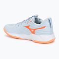 Încălțăminte de volei pentru femei Mizuno Wave Momentum Pro blue finch/lava orange/flamingo coral 3