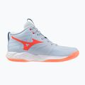 Încălțăminte de volei pentru femei Mizuno Wave Momentum Pro Mid blue finch/lava orange/flamingo coral 2