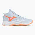 Încălțăminte de volei pentru femei Mizuno Wave Momentum Pro Mid blue finch/lava orange/flamingo coral 2