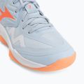 Încălțăminte de volei pentru femei Mizuno Wave Momentum Pro Mid blue finch/lava orange/flamingo coral 7