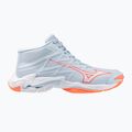Încălțăminte de volei pentru femei Mizuno Wave Lightning Elite Mid blue finch/whitelava orange