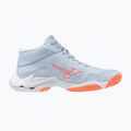 Încălțăminte de volei pentru femei Mizuno Wave Lightning Elite Mid blue finch/whitelava orange 2