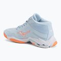 Încălțăminte de volei pentru femei Mizuno Wave Lightning Elite Mid blue finch/whitelava orange 3