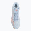Încălțăminte de volei pentru femei Mizuno Wave Lightning Elite Mid blue finch/whitelava orange 5