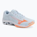 Încălțăminte de volei pentru femei Mizuno Wave Lightning Pro blue finch/lava orange/flamingo coral