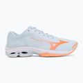 Încălțăminte de volei pentru femei Mizuno Wave Lightning Pro blue finch/lava orange/flamingo coral 2