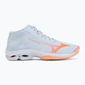 Încălțăminte de volei pentru femei Mizuno Wave Lightning Pro Mid blue finch/lava orange/flamingo coral 2