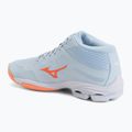 Încălțăminte de volei pentru femei Mizuno Wave Lightning Pro Mid blue finch/lava orange/flamingo coral 3