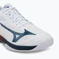 Încălțăminte de tenis pentru bărbați Mizuno Wave Exceed Court AC white/insignia blue/orange 7