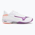 Încălțăminte de tenis pentru femei Mizuno Wave Exceed Court AC white/dahlia/lava orange 2