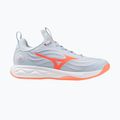 Încălțăminte de volei pentru femei Mizuno Wave Luminous Elite blue finch/lava orange/flamingo coral