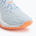 Încălțăminte de handbal pentru femei Mizuno Wave Stealth Neo 2.1 blue finch/lava orange/white 7