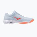Încălțăminte de volei pentru femei Mizuno Wave Lightning Pro blue finch/lava orange/flamingo coral 2